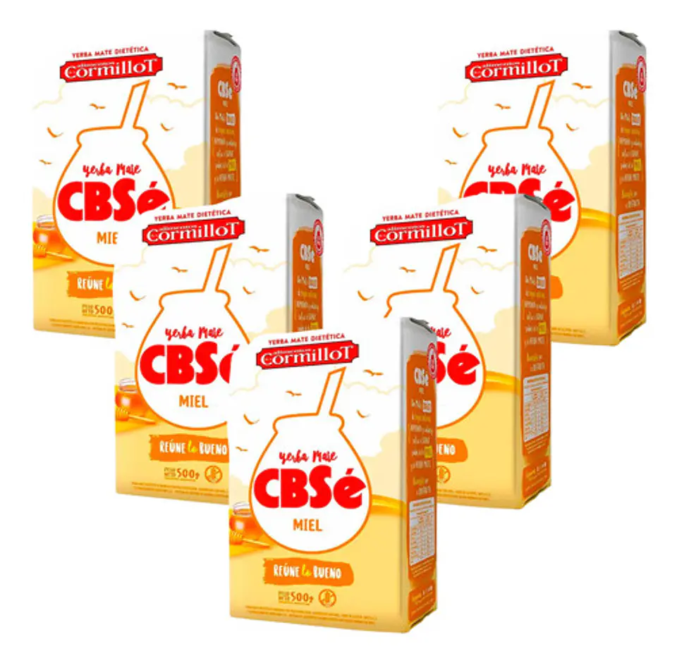 Yerba Mate Cbsé Miel Dietética Pack 5x4 500g 2