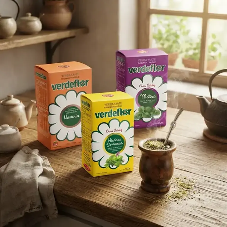 Yerba Mate Verdeflor Pack 3 Naranja, Melisa, H.serrana 500g 3