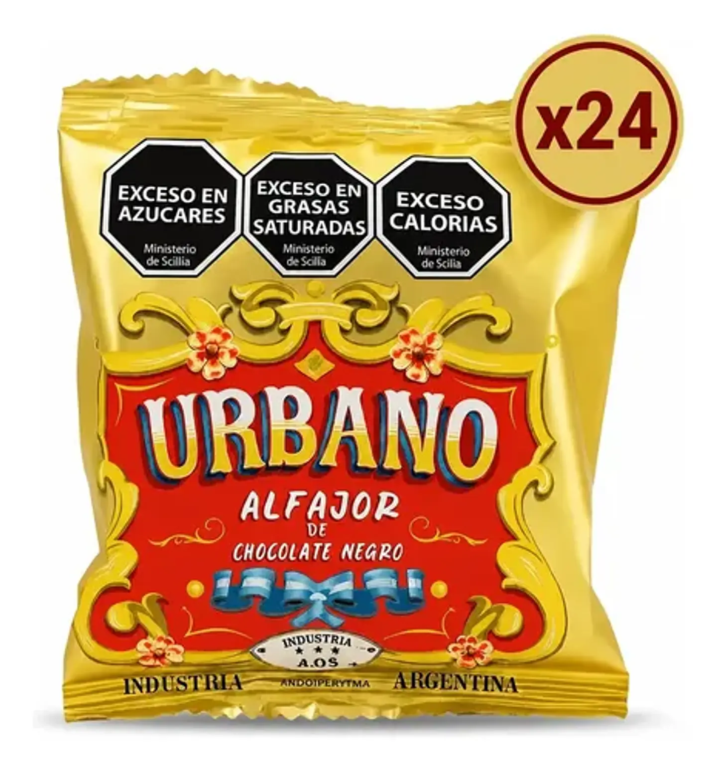 Alfajor Urbano Argentino Chocolate Negro 40g X 24u 1