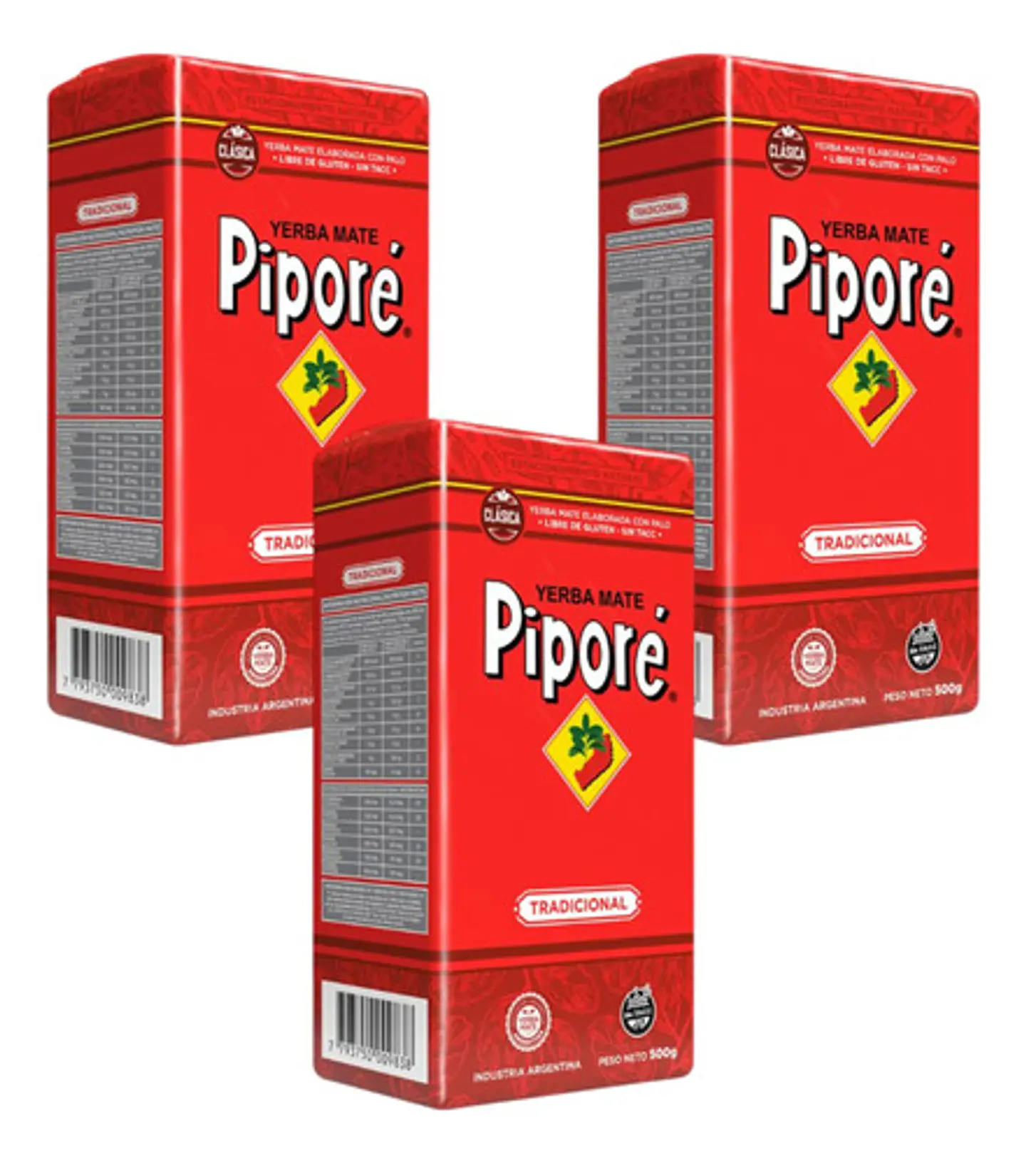 Yerba Mate Piporé Tradicional Pack 3x2 500g 1