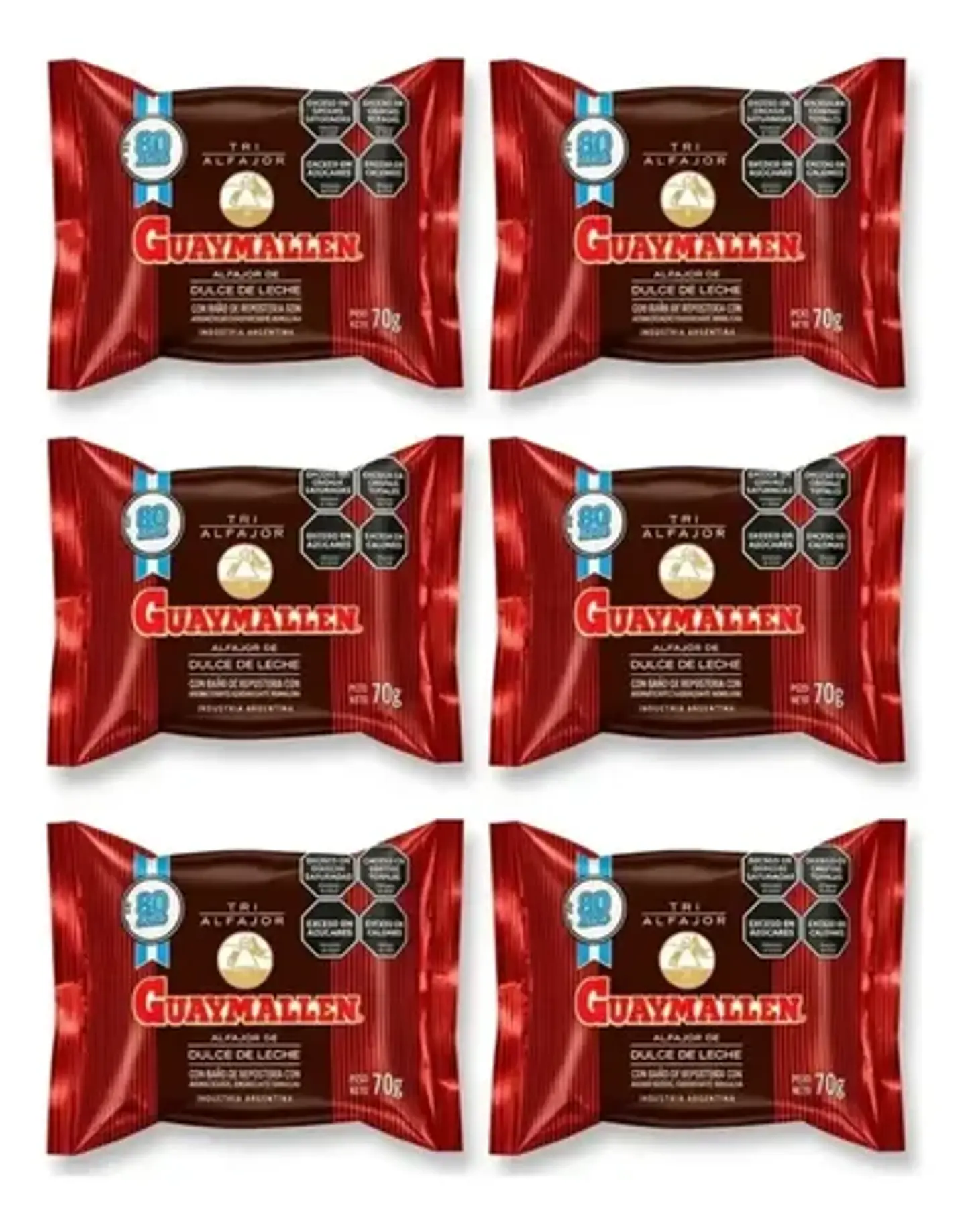 Guaymallén Alfajores Triples Negro Pack X6 1