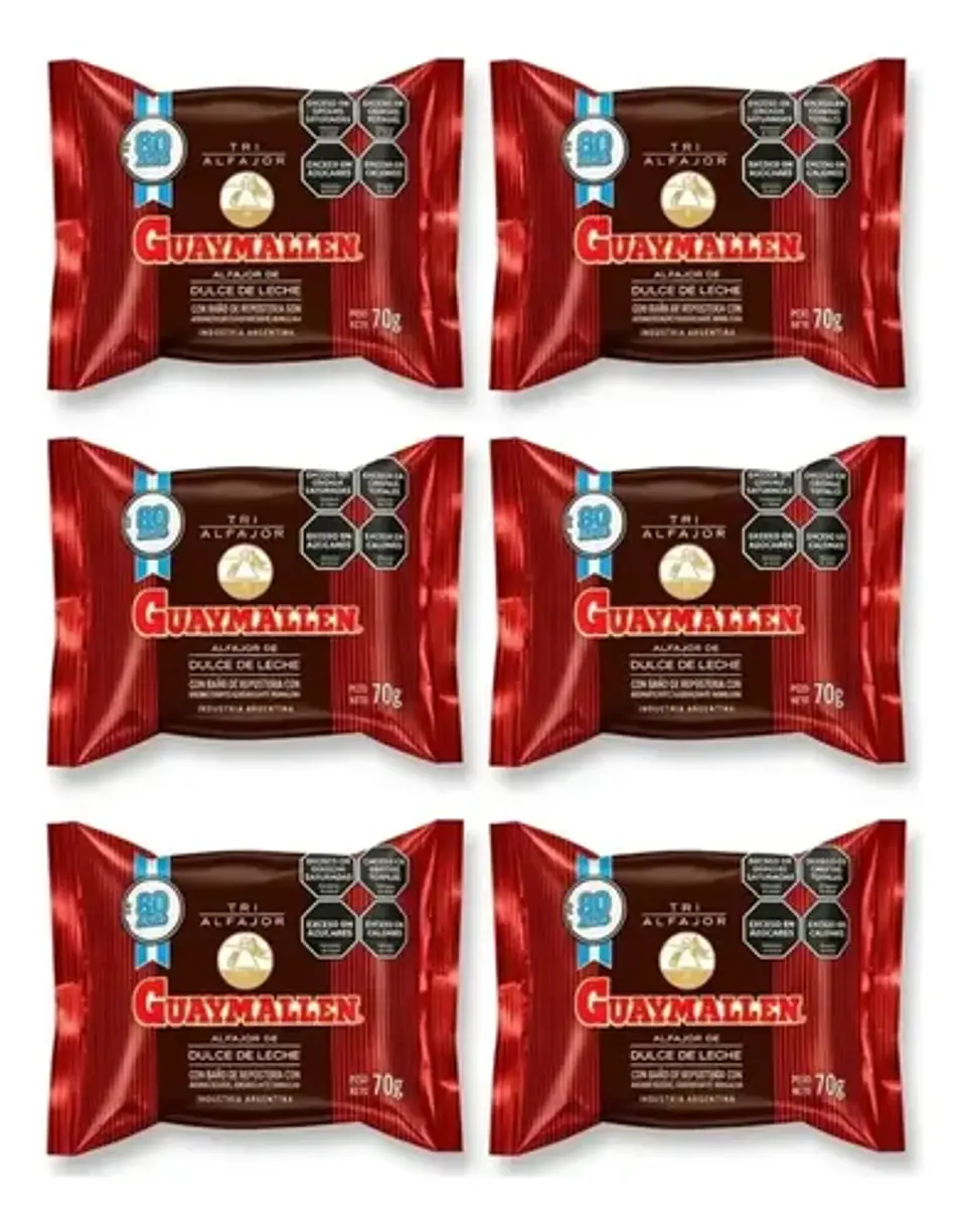 Guaymallén Alfajores Triples Negro Pack X6 1