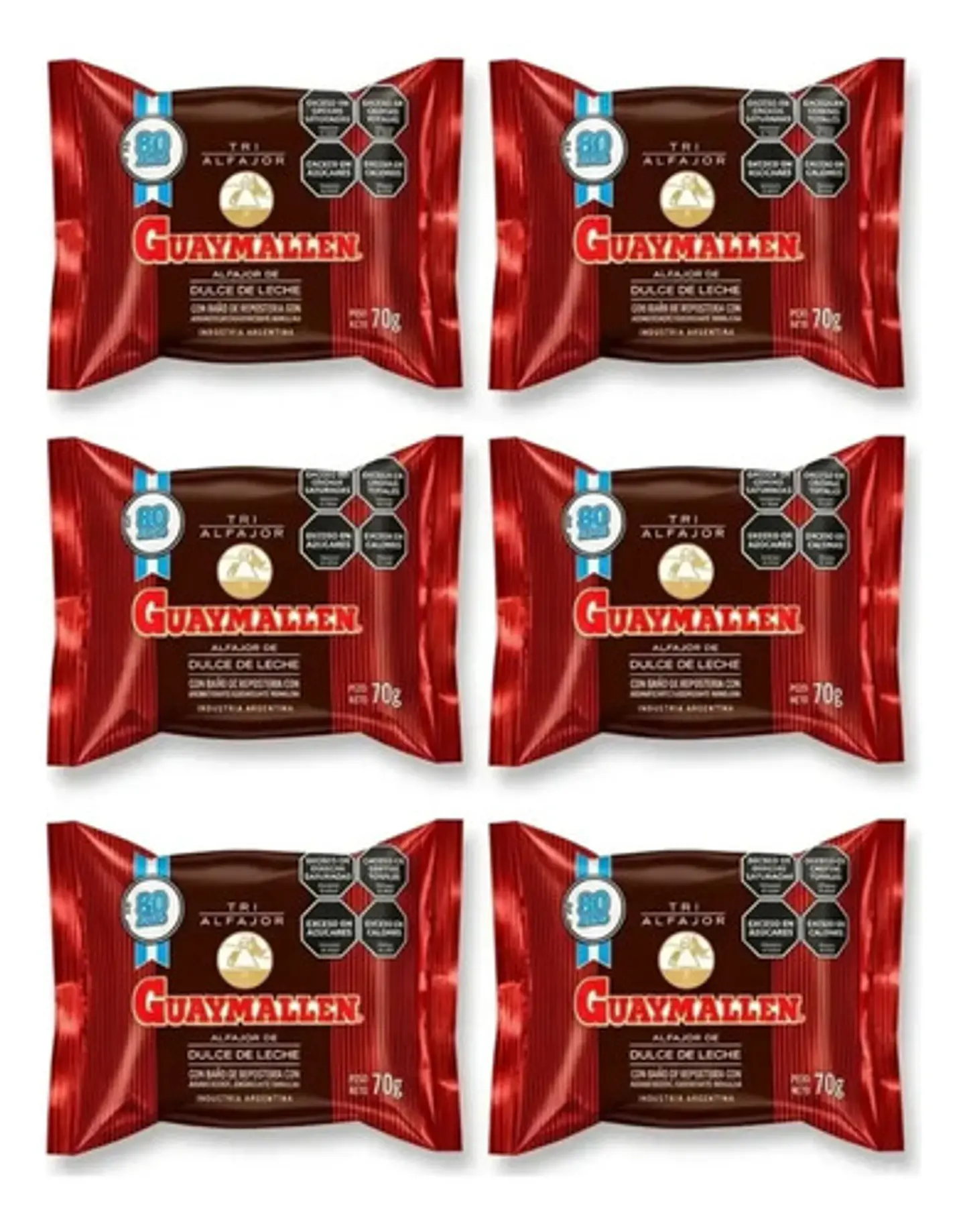 Guaymallén Alfajores Triples Negro Pack X6 4