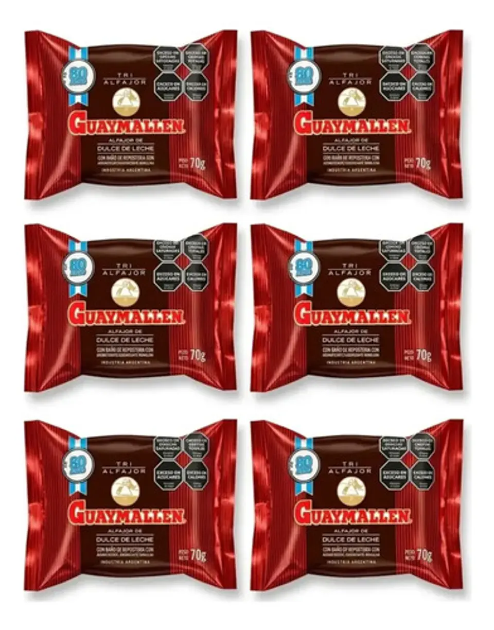 Guaymallén Alfajores Triples Negro Pack X6 4