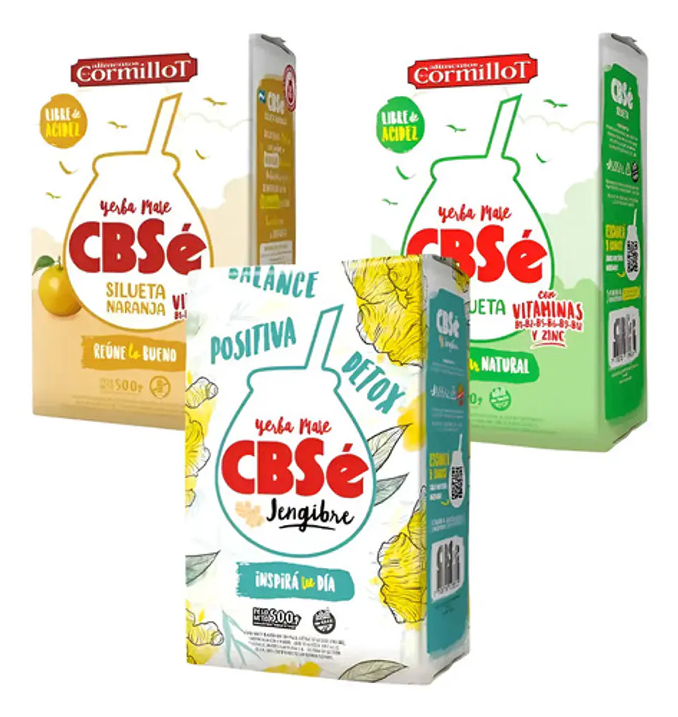 Yerba Mate Cbsé Pack3 Silueta, S. Naranja Y Jengibre 500g 1
