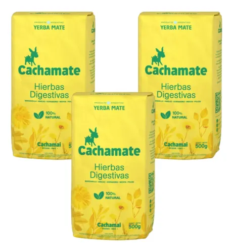 Yerba Mate Cachamate Hierbas Digestivas Pack 3x2 500g 4