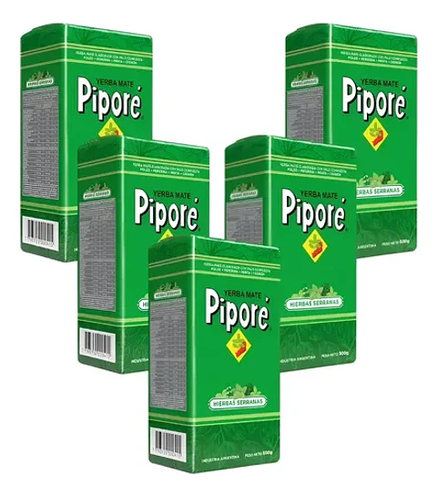 Yerba Mate Piporé Hierbas Serranas Pack 5x4 500g