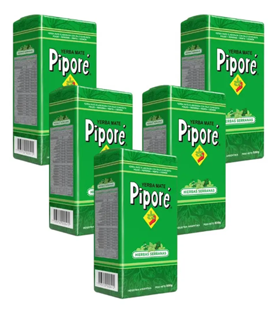 Yerba Mate Piporé Hierbas Serranas Pack 5x4 500g 4