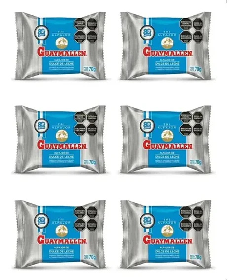 Alfajor Guaymallen Triple Blanco Dulce De Leche 70g Pack X6