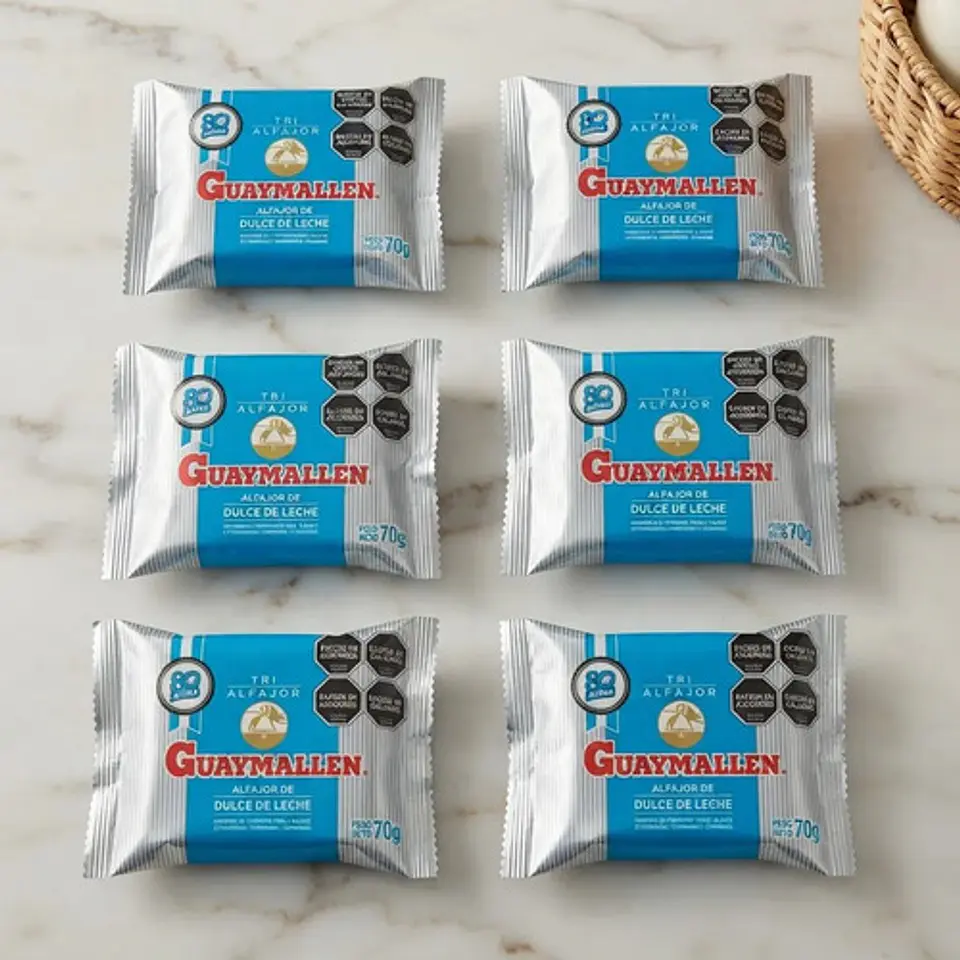 Alfajor Guaymallen Triple Blanco Dulce De Leche 70g Pack X6 3