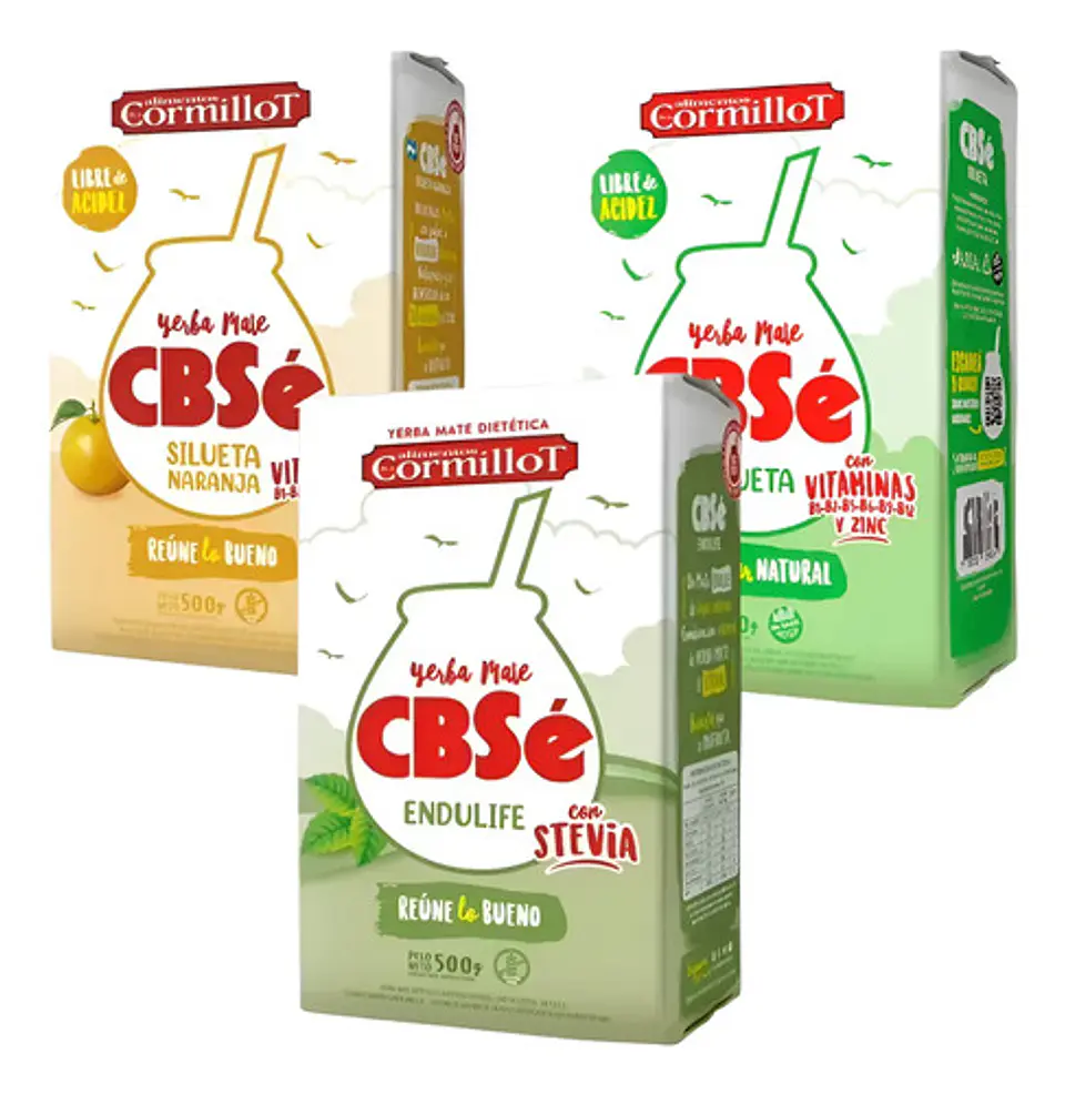 Yerba Mate Cbsé Pack3 S. Naranja, Silueta Y Endulife 500g 1