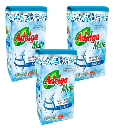 Yerba Mate Adelga Mate Dulce Pack 3x2 500g 2