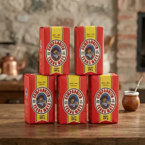 Pack 5x4 Yerba Mate Compadrito Con Palo 500g Sabor Fuerte