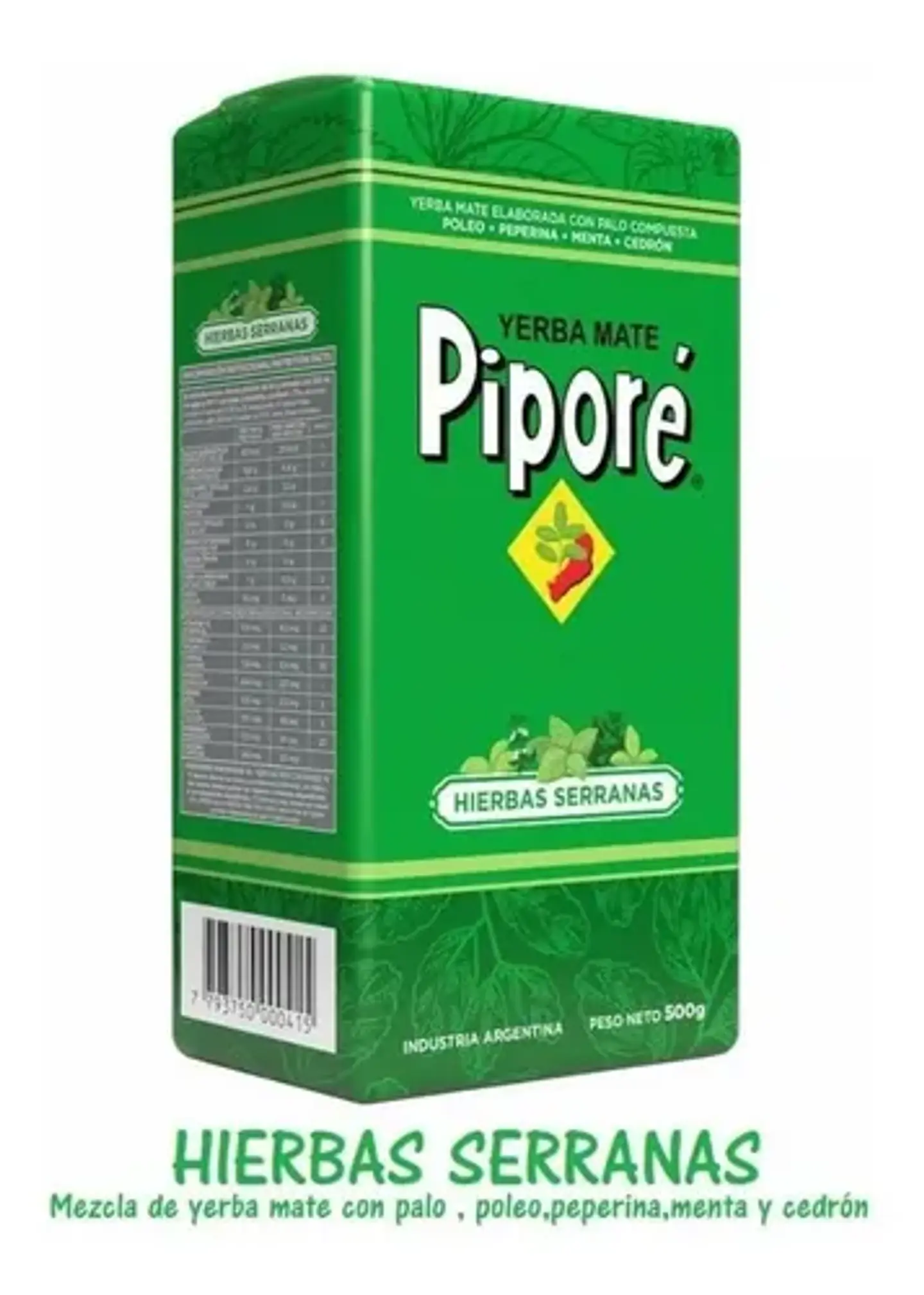 Yerba Mate Piporé Hierbas Serranas 500gr 1
