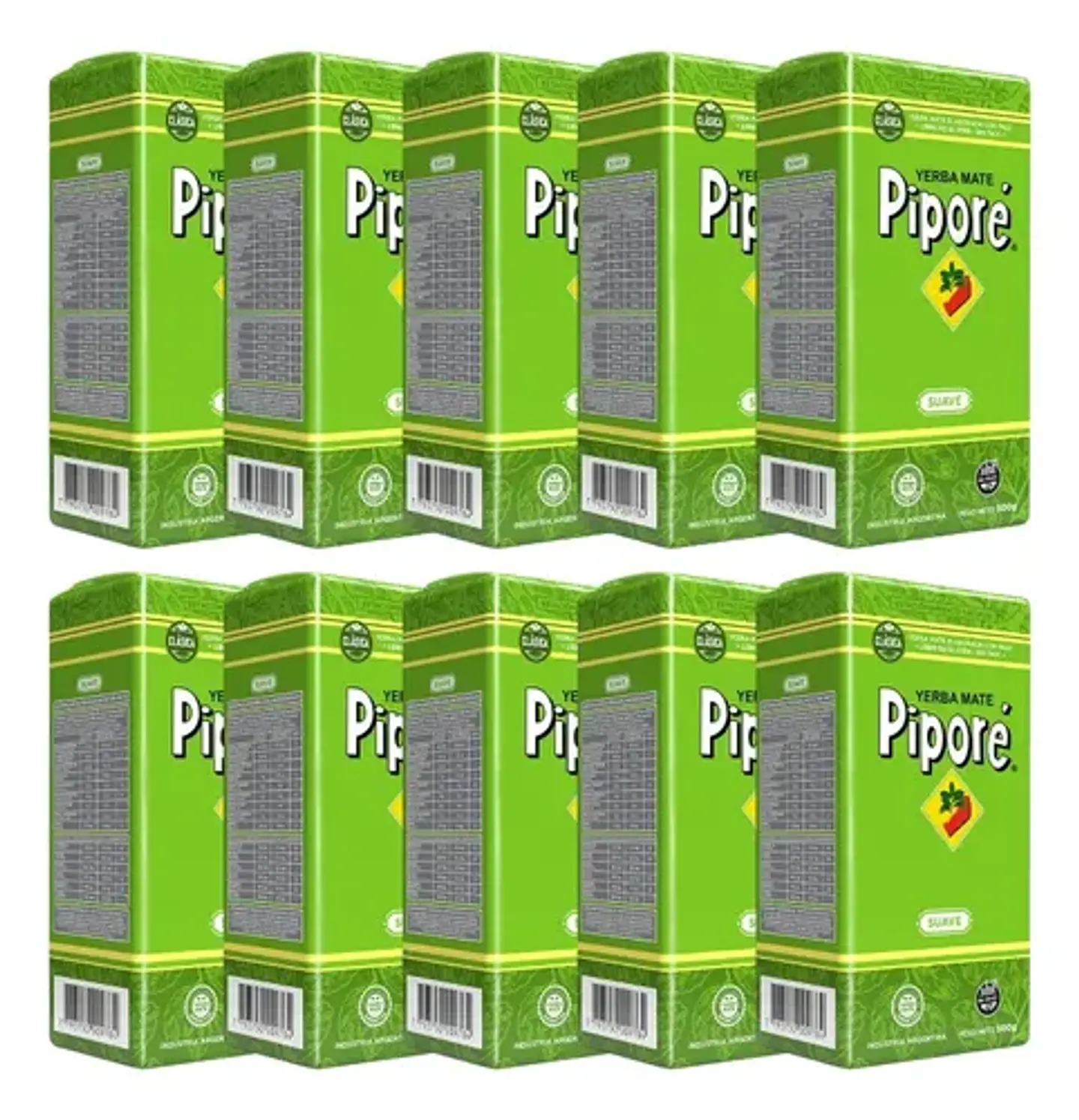 Yerba Mate Piporé Suave Pack 10x500g 3
