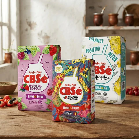 Pack 3 Yerba Mate Cbsé Guaraná, F. Bosque Y Jengibre 500g