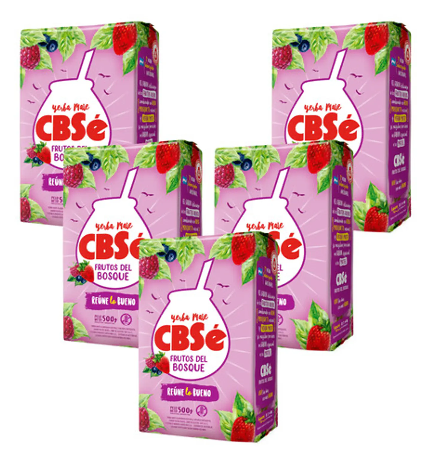 Yerba Mate Cbsé Frutos Del Bosque Pack 5x4 500g 2