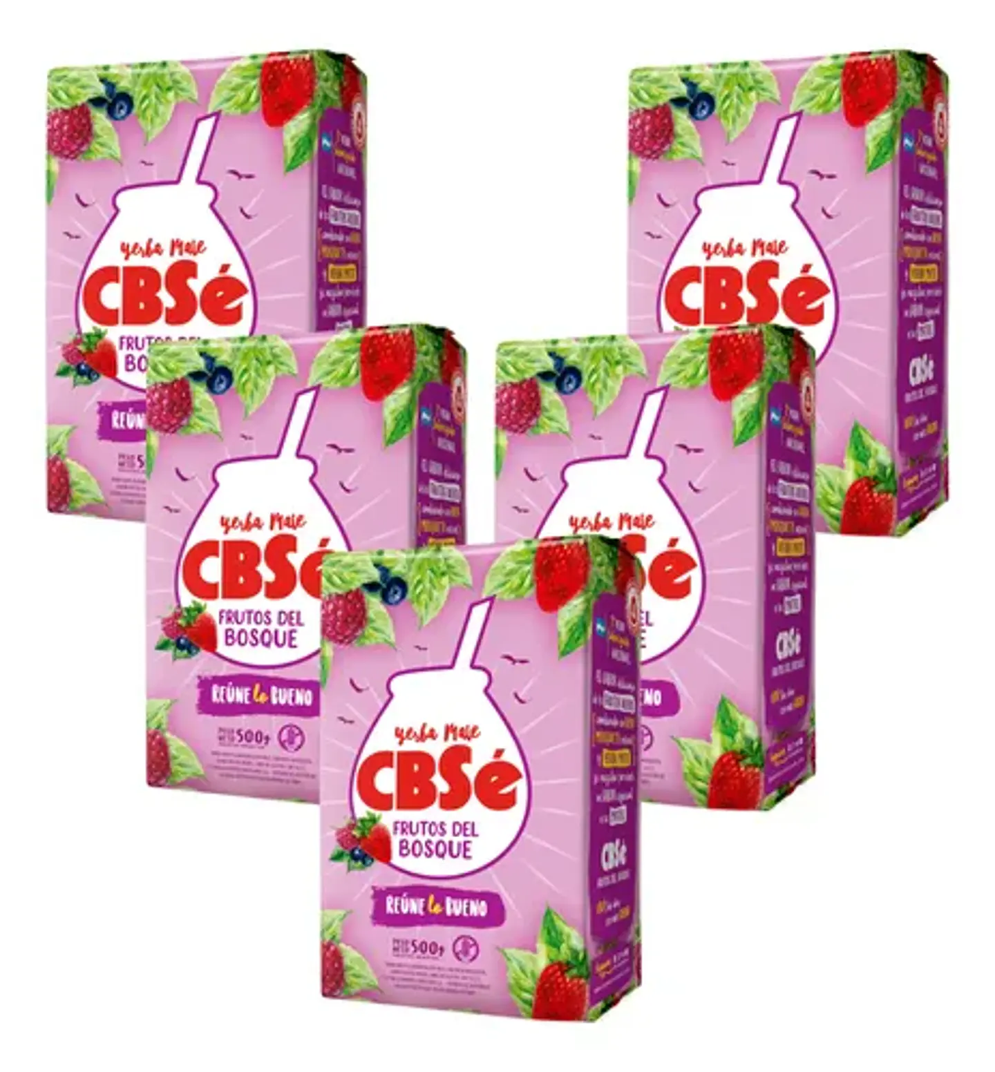 Yerba Mate Cbsé Frutos Del Bosque Pack 5x4 500g 5