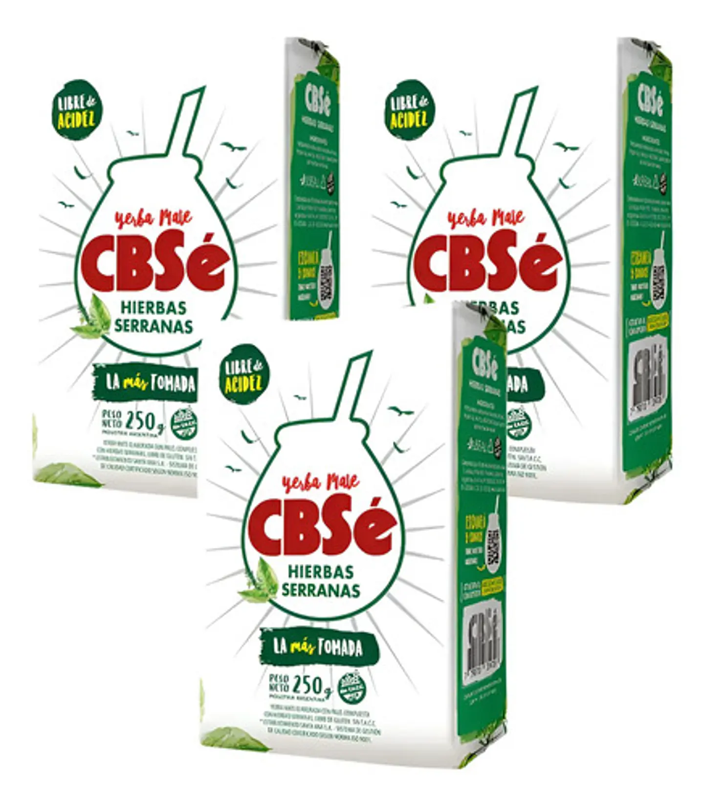 Yerba Mate Cbse Hierbas Serranas Pack 3x2 250g 1