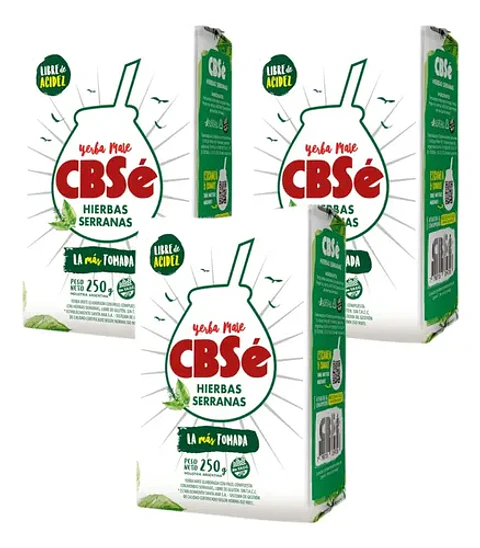Yerba Mate Cbse Hierbas Serranas Pack 3x2 250g