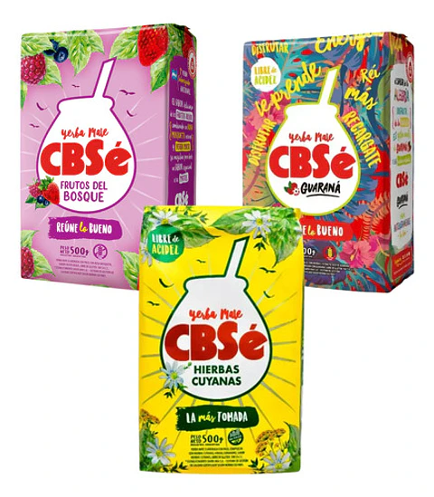Yerba Mate Cbsé F. Del Bosque, Guaraná Y Hierbas Pack 3x500g
