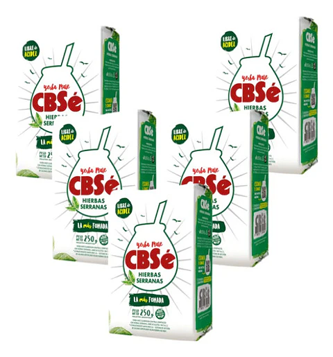 Yerba Mate Cbsé Hierbas Serranas Pack 5x4 250g