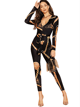 Hermoso Enterito Mono Largo Con Estampado 3d Tela Fresca Og