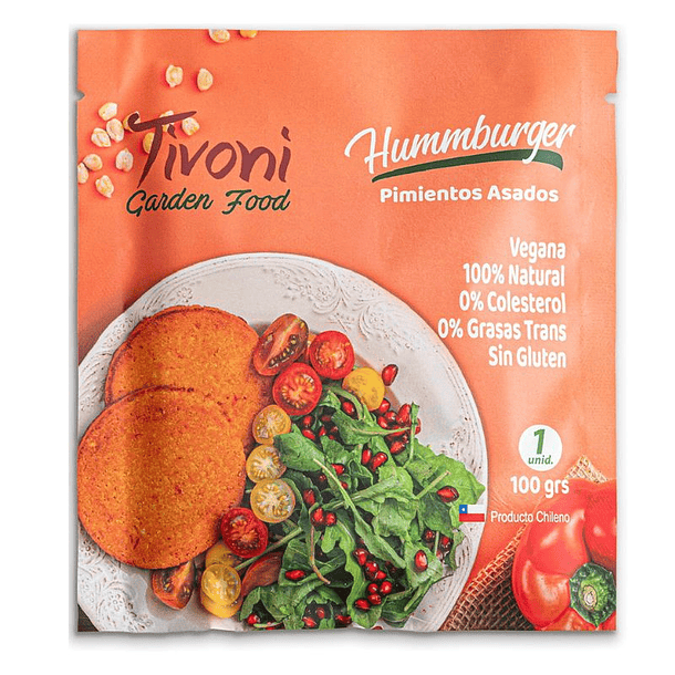 Hamburguesa pimientos asados 100 grs. Tivoni