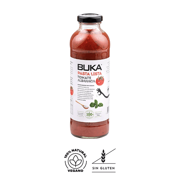 Pasta de Tomate Albahaca 515 grs. Buka 1