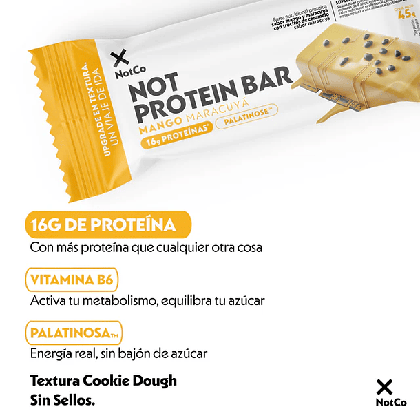 Barra de Proteína NotProtein Bar Mango Maracuyá 5un 45g 3