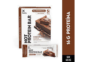 Barra de Proteína NotProtein Bar Chocolate Fudge Brownie 5un 45g