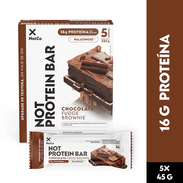 Barra de Proteína NotProtein Bar Chocolate Fudge Brownie 5un 45g 1