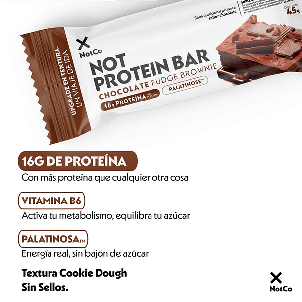 Barra de Proteína NotProtein Bar Chocolate Fudge Brownie 5un 45g 2
