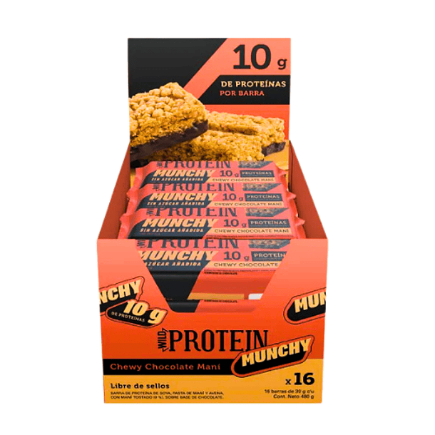 Wild Protein Munchy Chocolate Maní 16 unds. 1