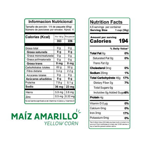 Pasta de Maíz penne El Dorado 250 grs. 2