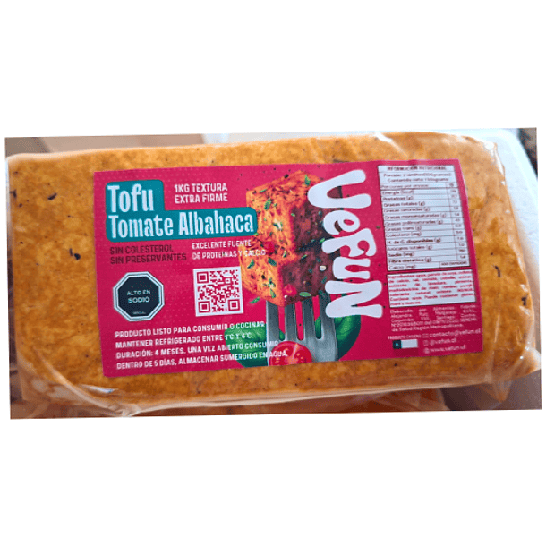 Tofu Extra Firme Tomate Albahaca 1 kilo VEFUN