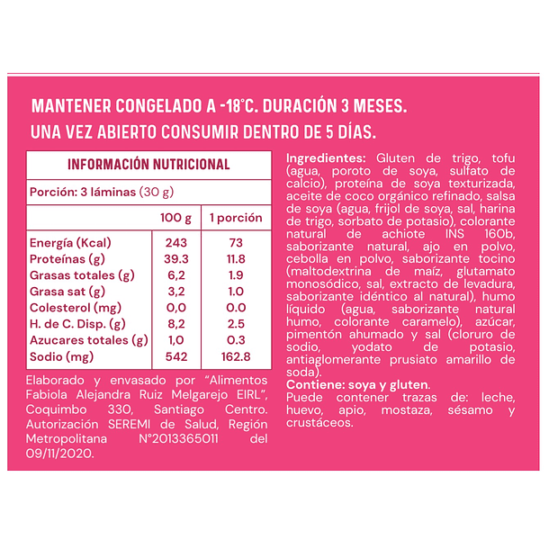 No tocino 150 grs. VEFUN 3