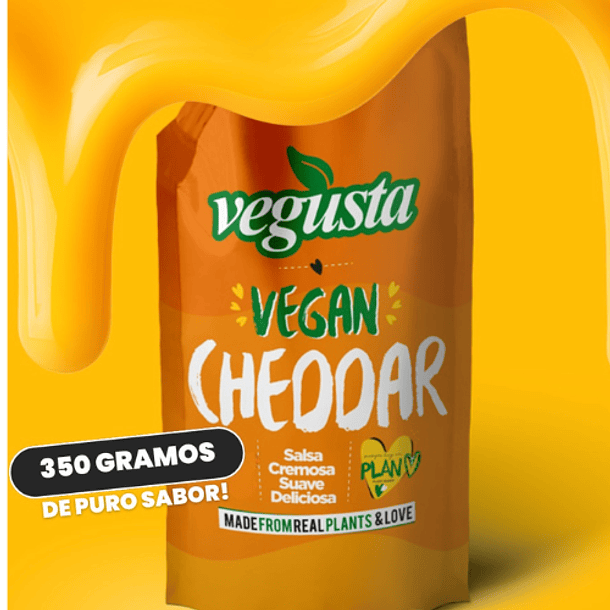 Salsa cheddar vegana Vegusta 350 grs. 1
