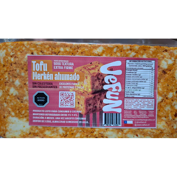 Tofu merkén ahumado 500 grs. VEFUN 2