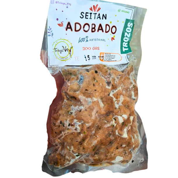 Seitán Adobado en trozos 300 grs. Trilogía Veg