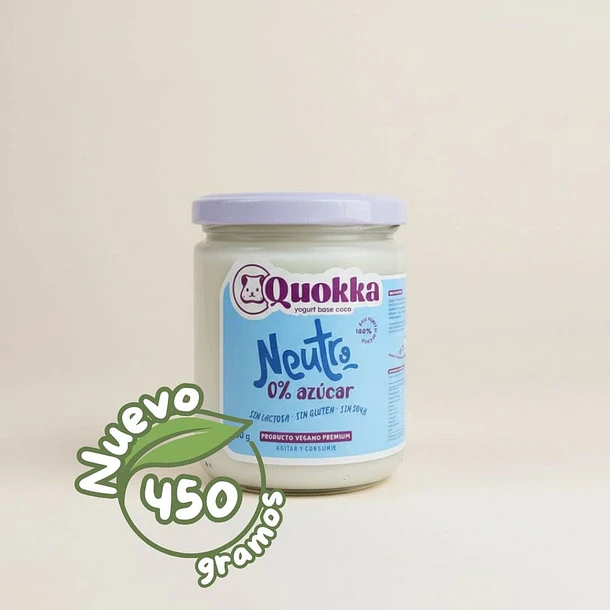 Yogurt vegano de coco neutro 450 grs Quokka