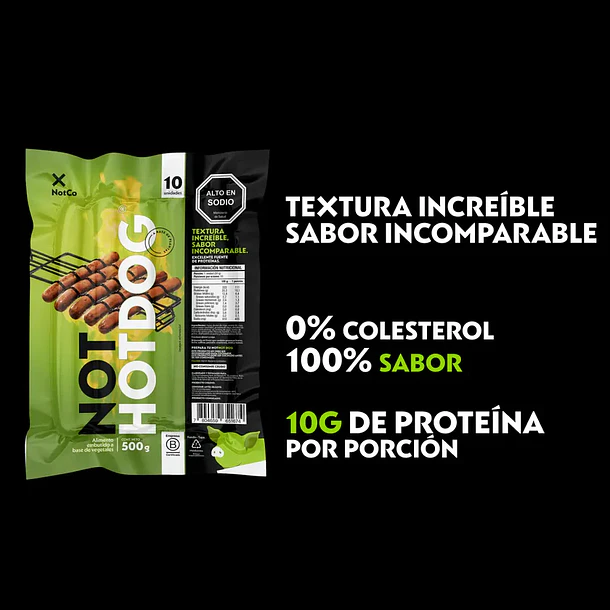 Salchicha Vegetal NotHotdog 10 Unds 500g  4
