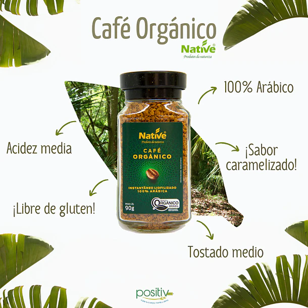 Café Orgánico Instantáneo liofilizado 90gr Native 2