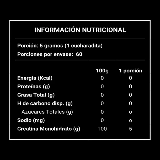 Creatina Monohidrato Micronizada 200 mesh En Polvo 300 Gr (60 Porciones) – FicoNutrition 2