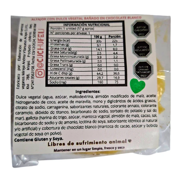 Alfajor bañado en chocolate blanco Cuchufeli 3