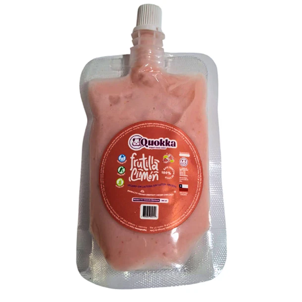 Yogurt vegano de coco sabor Frutilla Limón Doypack 100 grs. Quokka