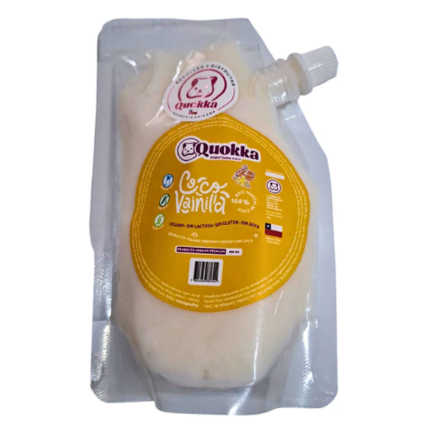 Yogurt vegano de coco sabor vainilla Doypack 220 grs. Quokka