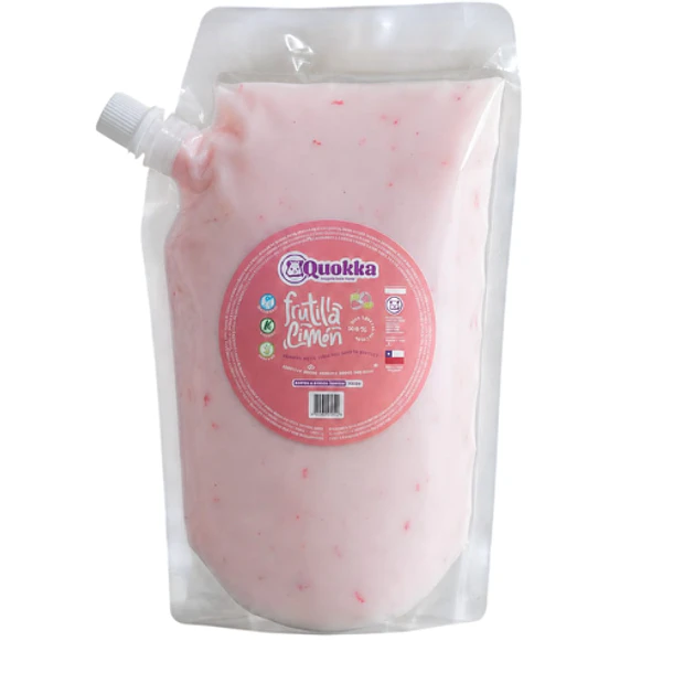 Yogurt vegano de coco sabor Frutilla Limón Doypack 1 litro. Quokka