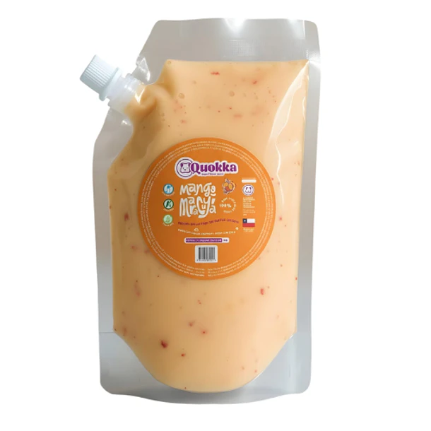 Yogurt vegano de coco sabor Mango Maracuya Doypack 500 grs. Quokka