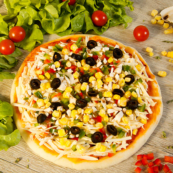 Pizza congelada Mix de Verduras 23cm 300 grs SHEN 2